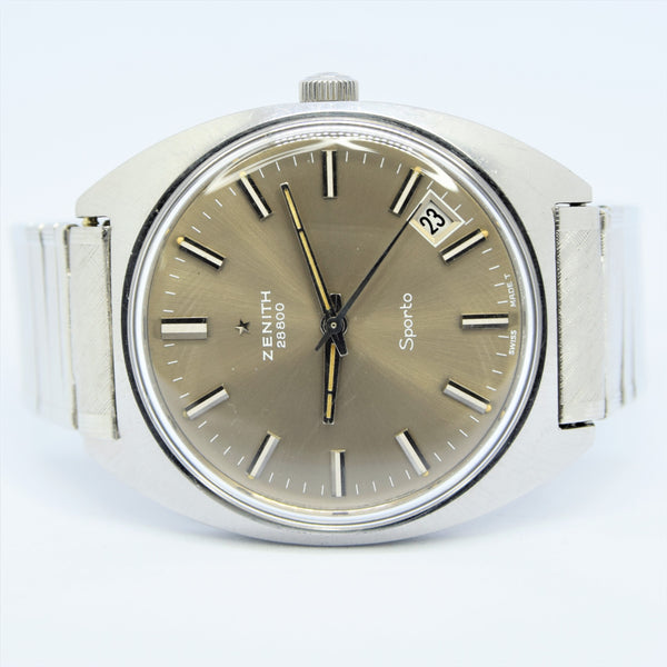 1969-72 Zenith Sporto Date Model 28800 with Original Metallic Champagne Dial on Bracelet
