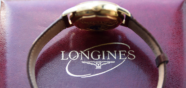 Longines Stunning Gold capped Conquest Calendar Wristwatch Model 9007 - Dated 1959 with Original Box