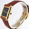 1970s Cartier Ladies Tank Mechanical Manual Wind with Black Onyx-Type Dial