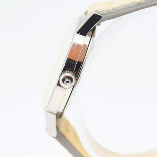 1969 Omega Geneve with Rare Silvered Bark Effect Dial Model 135.070 Manual Wind in Stainless Steel
