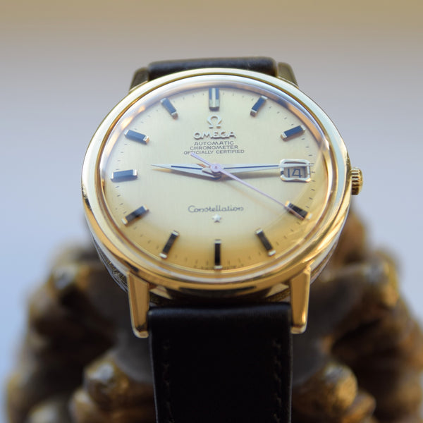 1968 Omega Constellation Automatic with Date in 18ct Gold Model 168.004 with 18ct Gold Dial