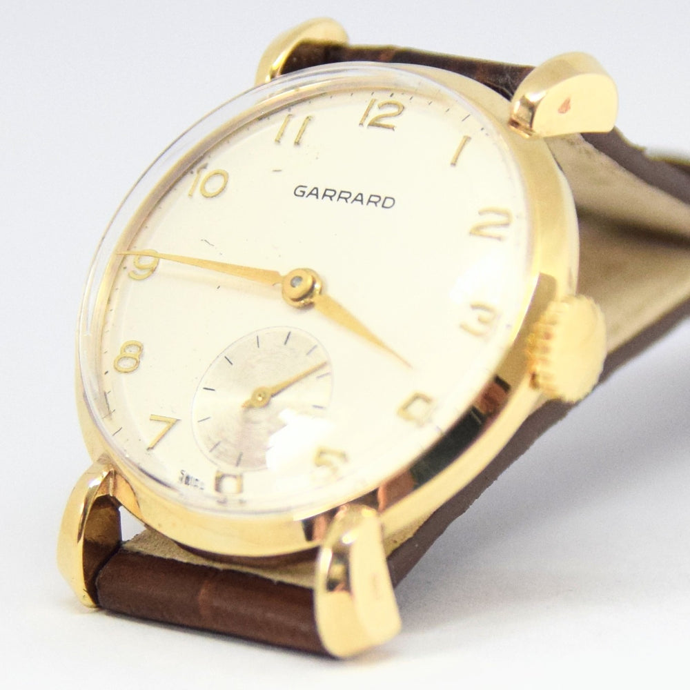 1965 Garrard of London Wristwatch in 9ct Gold with Original Box & Signed Card