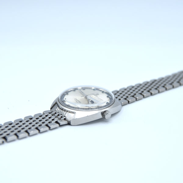 1969 Omega Seamaster Cosmic Day/Date Model 166.036 in Stainless Steel Monocoque Case on Beads of Rice Bracelet