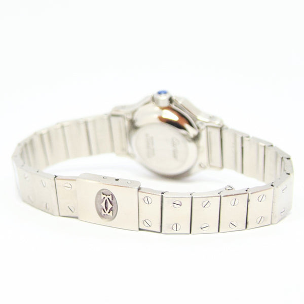 1980s Ladies Cartier Santos Octagonal Classic Automatic in Stainless Steel on Bracelet with Box, Papers and Service History