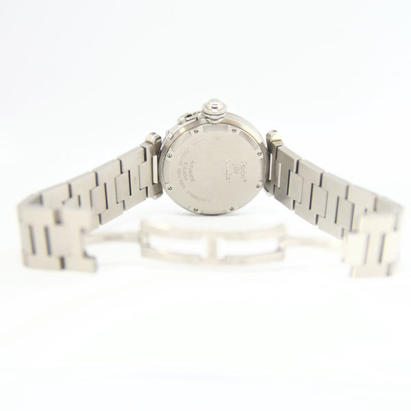 2000 Cartier Pasha C W31029M7-2377 Automatic GMT in Stainless Steel on Bracelet with Box and Book