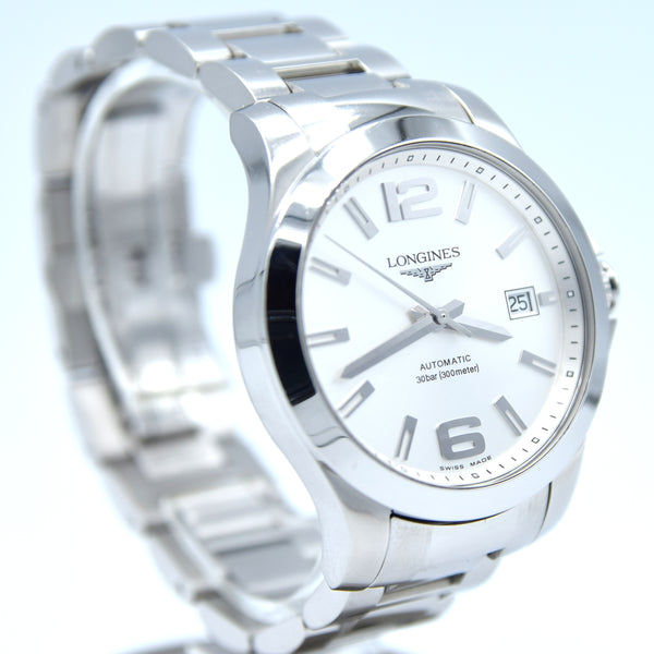 2016 Longines Conquest Automatic Watch Model L3.676.4.86.6 in 39mm with Box, Papers & Spare New Strap
