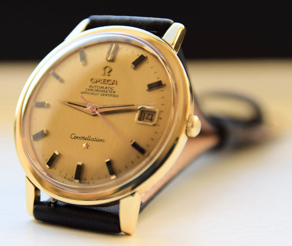 1968 Omega Constellation Automatic with Date in 18ct Gold Model 168.004 with 18ct Gold Dial