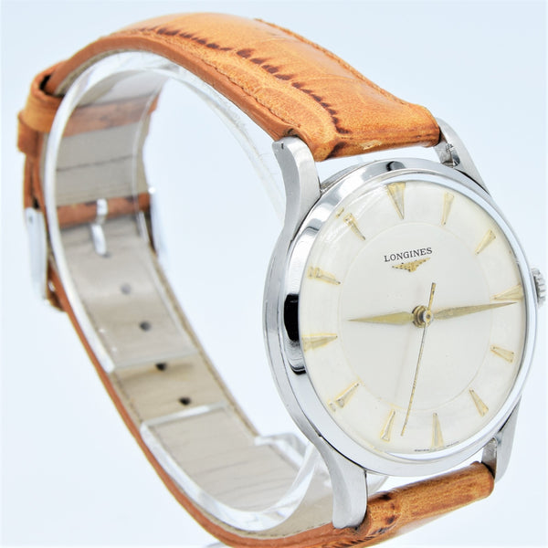 Longines Dress Watch Manual Wind Center Seconds Stainless Steel Circa 1958