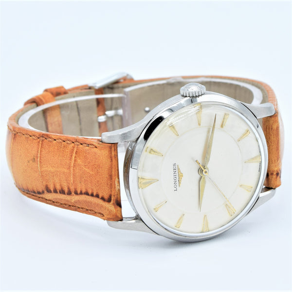 Longines Dress Watch Manual Wind Center Seconds Stainless Steel Circa 1958