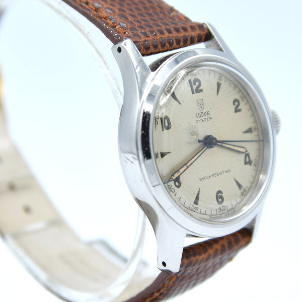 1940s Tudor Oyster Model 4453 All Orginal with Mixed Arabic Numerals in Stainless Steel 31mm