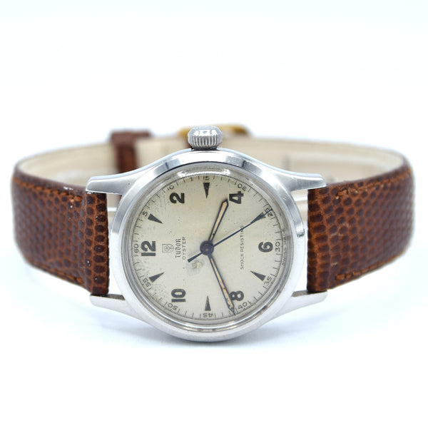 1940s Tudor Oyster Model 4453 All Orginal with Mixed Arabic Numerals in Stainless Steel 31mm