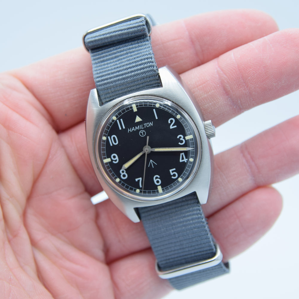 1973 Hamilton W10-6645-99 Mechanical British Military Issue Wristwatch with Hacking Seconds 1st Year of Production