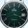 1973 Omega Genève Automatic Date Model 166.0163 with Stunning Rare Electric Green 'Fumé' Dial