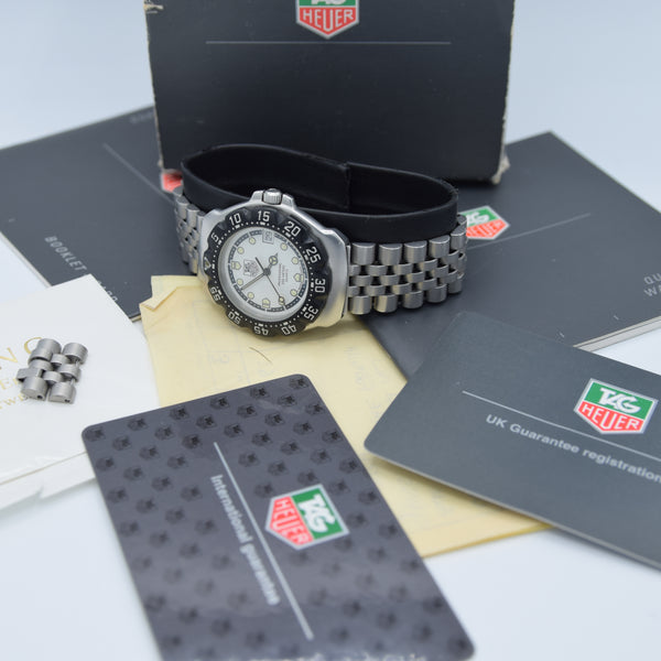 1998 TAG Heuer Formula 1 Series Dive Watch Model WA 1218 in 34mm Stainless Steel Full Box & Papers Set