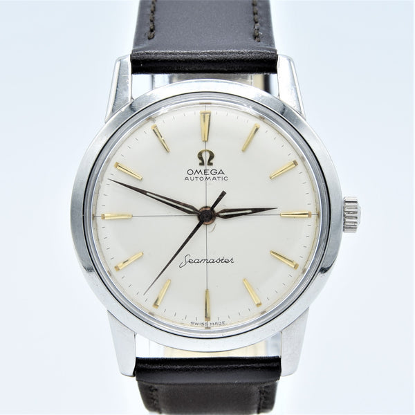 1962 Omega Seamaster Classic Automatic Wristwatch Model 14704 with Cross Hair Dial