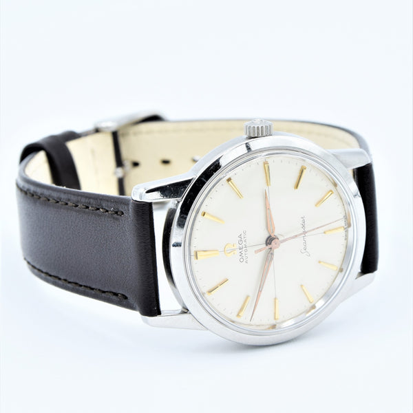 1962 Omega Seamaster Classic Automatic Wristwatch Model 14704 with Cross Hair Dial