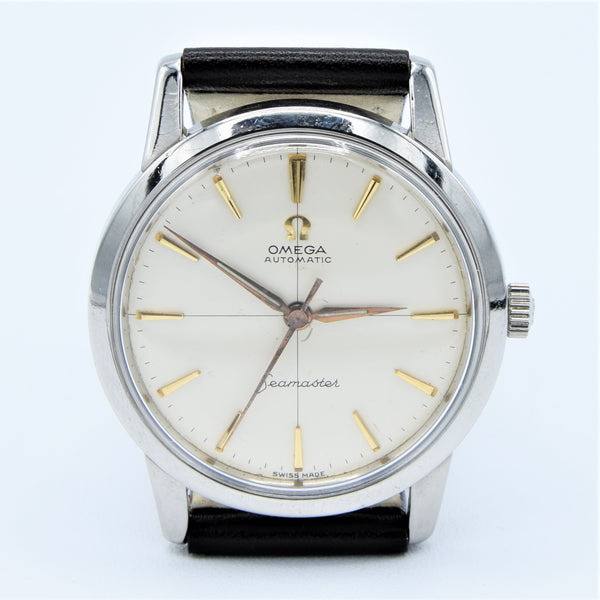 1962 Omega Seamaster Classic Automatic Wristwatch Model 14704 with Cross Hair Dial