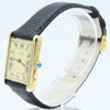 1990s Classic Cartier Quartz Tank with Roman Numerals Dial in 925 Silver Gilt Vermeil