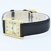 1990s Classic Cartier Quartz Tank with Roman Numerals Dial in 925 Silver Gilt Vermeil