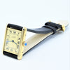 1990s Classic Cartier Quartz Tank with Roman Numerals Dial in 925 Silver Gilt Vermeil