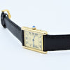 1990s Classic Cartier Quartz Tank with Roman Numerals Dial in 925 Silver Gilt Vermeil