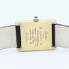1990s Classic Cartier Quartz Tank with Roman Numerals Dial in 925 Silver Gilt Vermeil