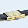 1990s Classic Cartier Quartz Tank with Roman Numerals Dial in 925 Silver Gilt Vermeil