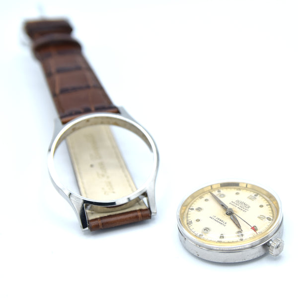 1950s Roamer Brevete with Mixed Arabic Dial Model 215999 in 32.5mm Stainless Steel Case