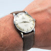 1959 Omega Rarer Geneve Calendar Automatic with Cross Hair Two Tone Dial and Central Seconds in Stainless Steel Model 2982
