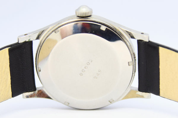 1960s Marvin Watch Company Switzerland Stainless Steel Wristwatch with Original Strap and Box