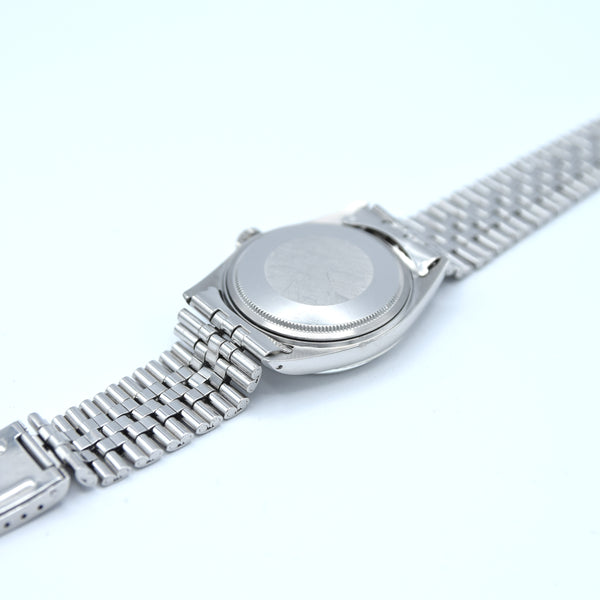 1971 Sharp Rolex Oyster Perpetual Datejust with White Gold Fluted Bezel Model 1601 in Stainless Steel on Jubilee Bracelet