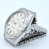 1971 Sharp Rolex Oyster Perpetual Datejust with White Gold Fluted Bezel Model 1601 in Stainless Steel on Jubilee Bracelet