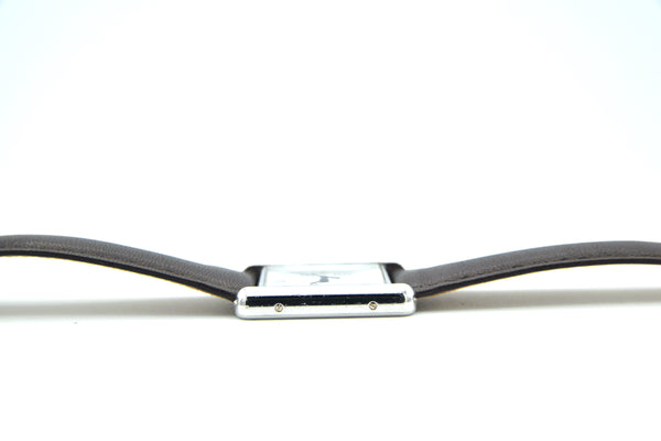 2001 Classic Cartier Full Size Tank with Date & Deployment Buckle Model 2414 with Box and Papers