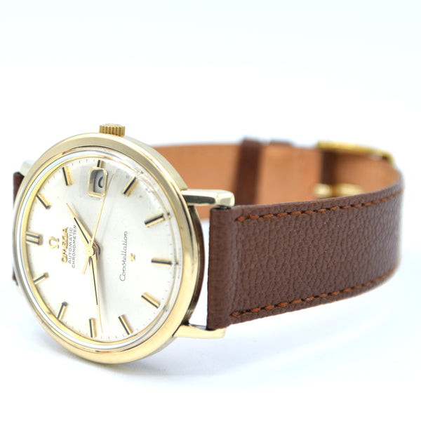 1962 Omega Constellation Auto Date Model 168.004 Wristwatch with Original Dial in Gold Capped Case