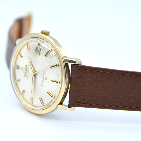 1962 Omega Constellation Auto Date Model 168.004 Wristwatch with Original Dial in Gold Capped Case