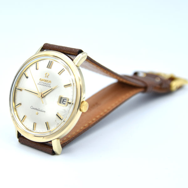 1962 Omega Constellation Auto Date Model 168.004 Wristwatch with Original Dial in Gold Capped Case