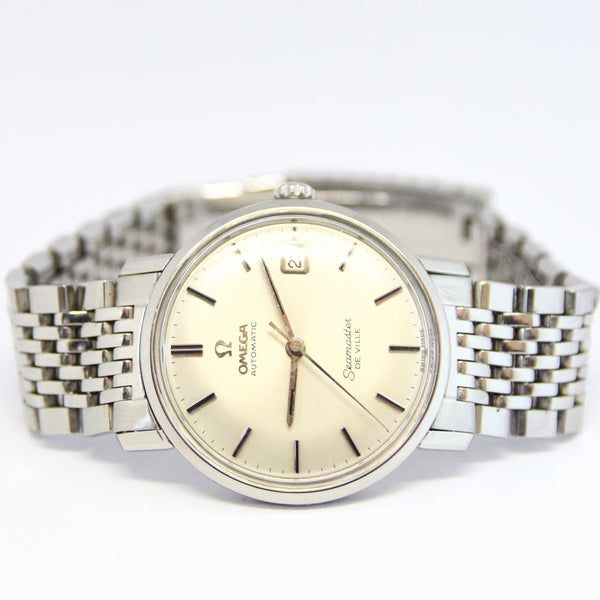 1960s Omega Automatic Seamaster De Ville Model 166.020 on Stainless Steel Flat BOR Bracelet