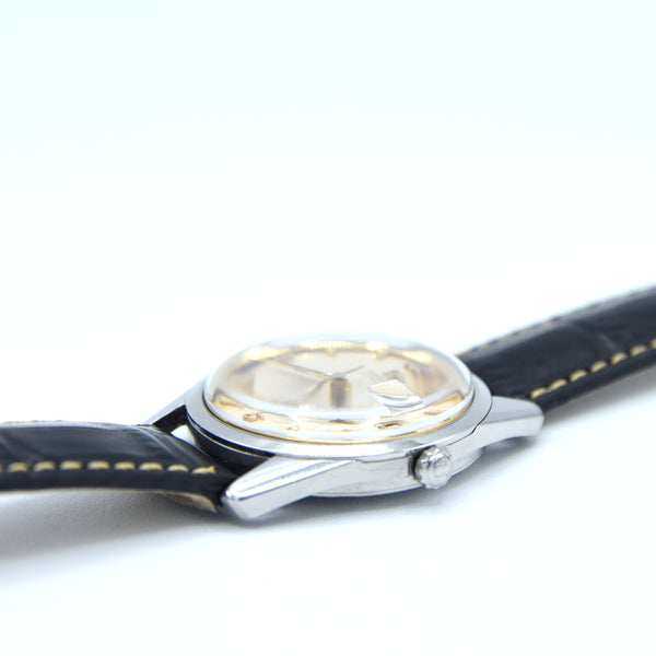 1959 Omega Seamaster Automatic Date Wristwatch Model 14710 with Original Off-White Dial in Stainless Steel