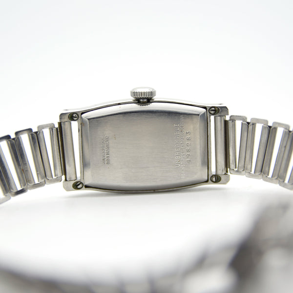 1930s Rotary Deluxe Deco Tonneau Wristwatch Early Waterproof Patent with Arabic Numerals and Bakelite Box