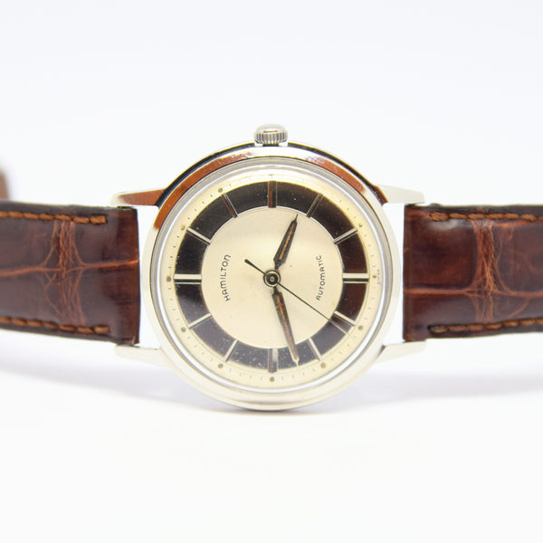 1950s Hamilton Automatic Micro-Rotor Wristwatch with Tuxedo Dial and Original Box