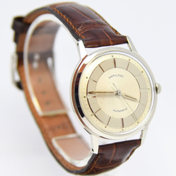 1950s Hamilton Automatic Micro-Rotor Wristwatch with Tuxedo Dial and Original Box