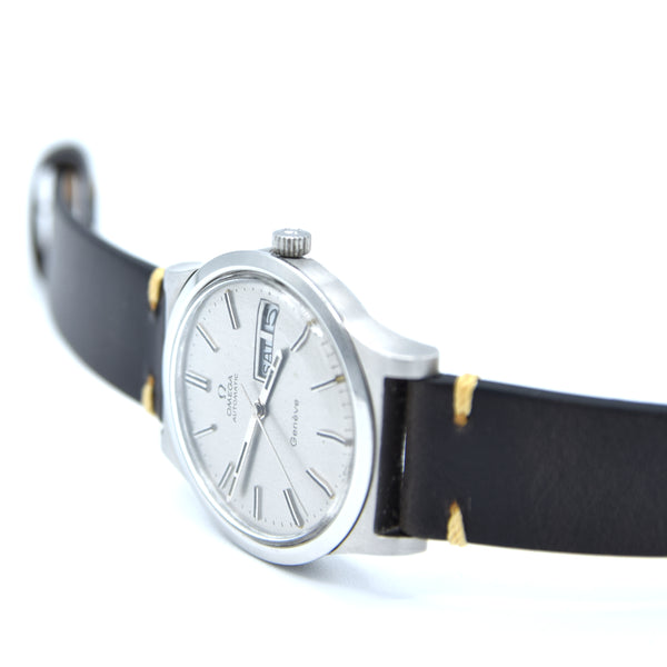 1972 Omega Genève Automatic Day/Date in Stainless Steel Model 166.0169 with Original Omega Buckle, Box and Papers