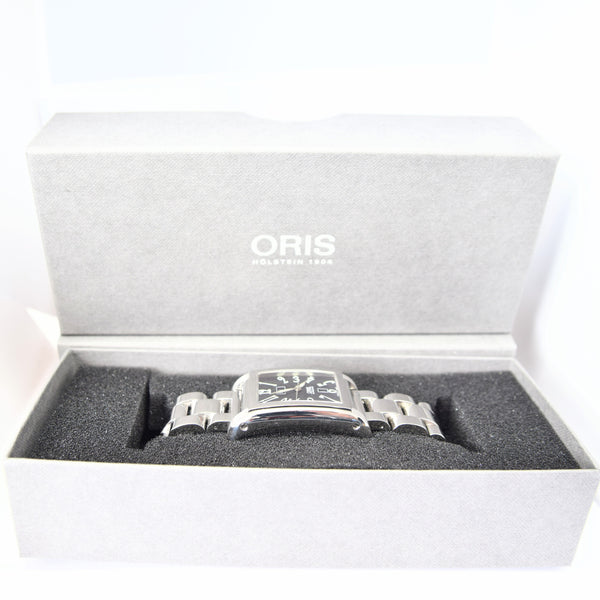 2000 Oris Miles Automatic Day Date Model 585.7525.4002 in Stainless Steel on Bracelet Deco Luminous Numbers
