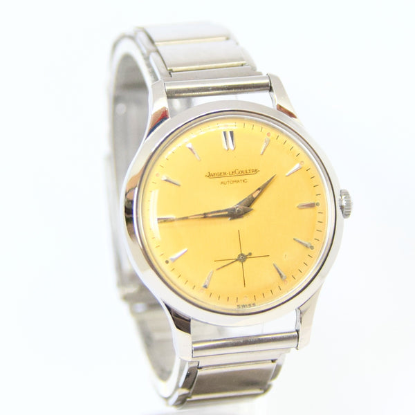 1950s Jaeger LeCoultre Bumper Automatic Wristwatch Model 672975 with Patina Dial