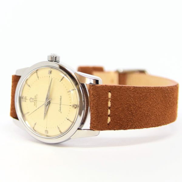 1956 Omega Seamaster Automatic Wristwatch Model 2846 with Rare Cross Hair Dial
