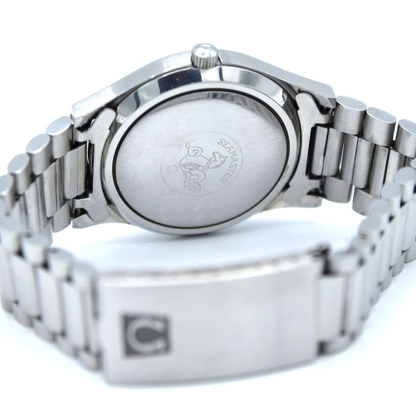 1973 Omega Large Seamaster Cosmic 2000 Automatic Date Model 166.128 with Silvered Dial on Bracelet