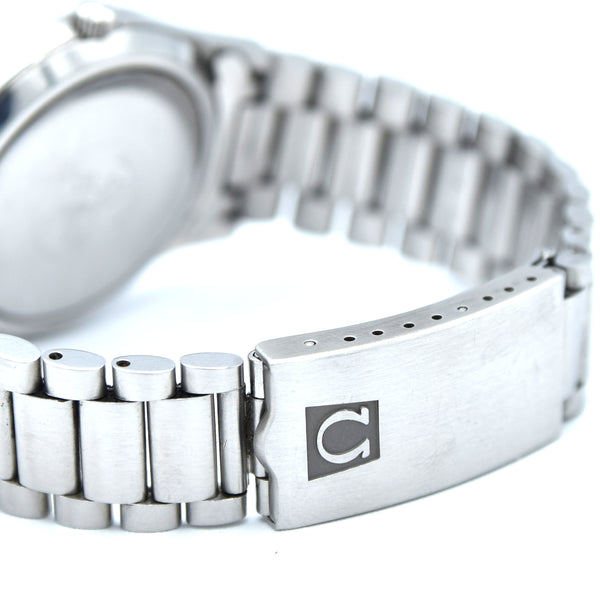 1973 Omega Large Seamaster Cosmic 2000 Automatic Date Model 166.128 with Silvered Dial on Bracelet