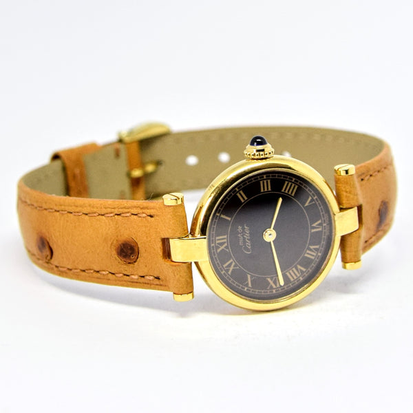 1990s Ladies Cartier 'Must de' Ronde Vendôme Vermeil in 925 Silver Gilt Case