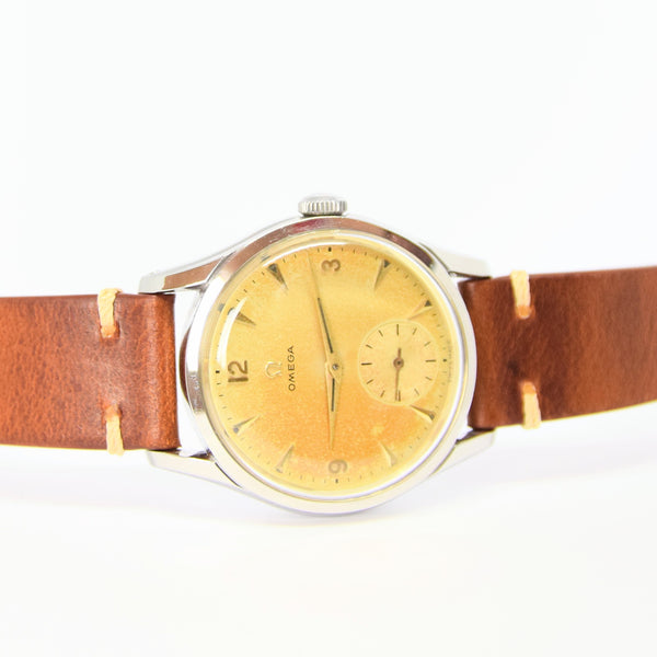 1952 Omega 36mm Model 2639 in a Substantial Stainless Steel Screw-Back Case All Original Cool Patina