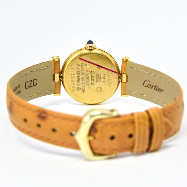 1990s Ladies Cartier 'Must de' Ronde Vendôme Vermeil in 925 Silver Gilt Case